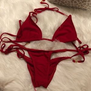 Have Faith Swimwear Dark Red Brazilian Bikini